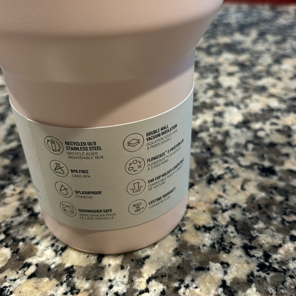 NWT Stanley Quencher H2.0 Tumbler The Flow State” 40oz All Day Hydration Lt Pink - Picture 8 of 10